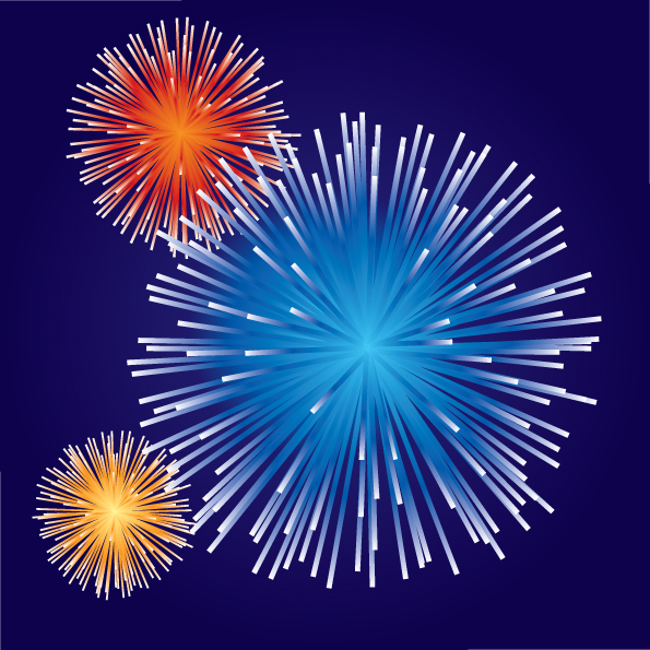 free vector 5 dazzling fireworks vector